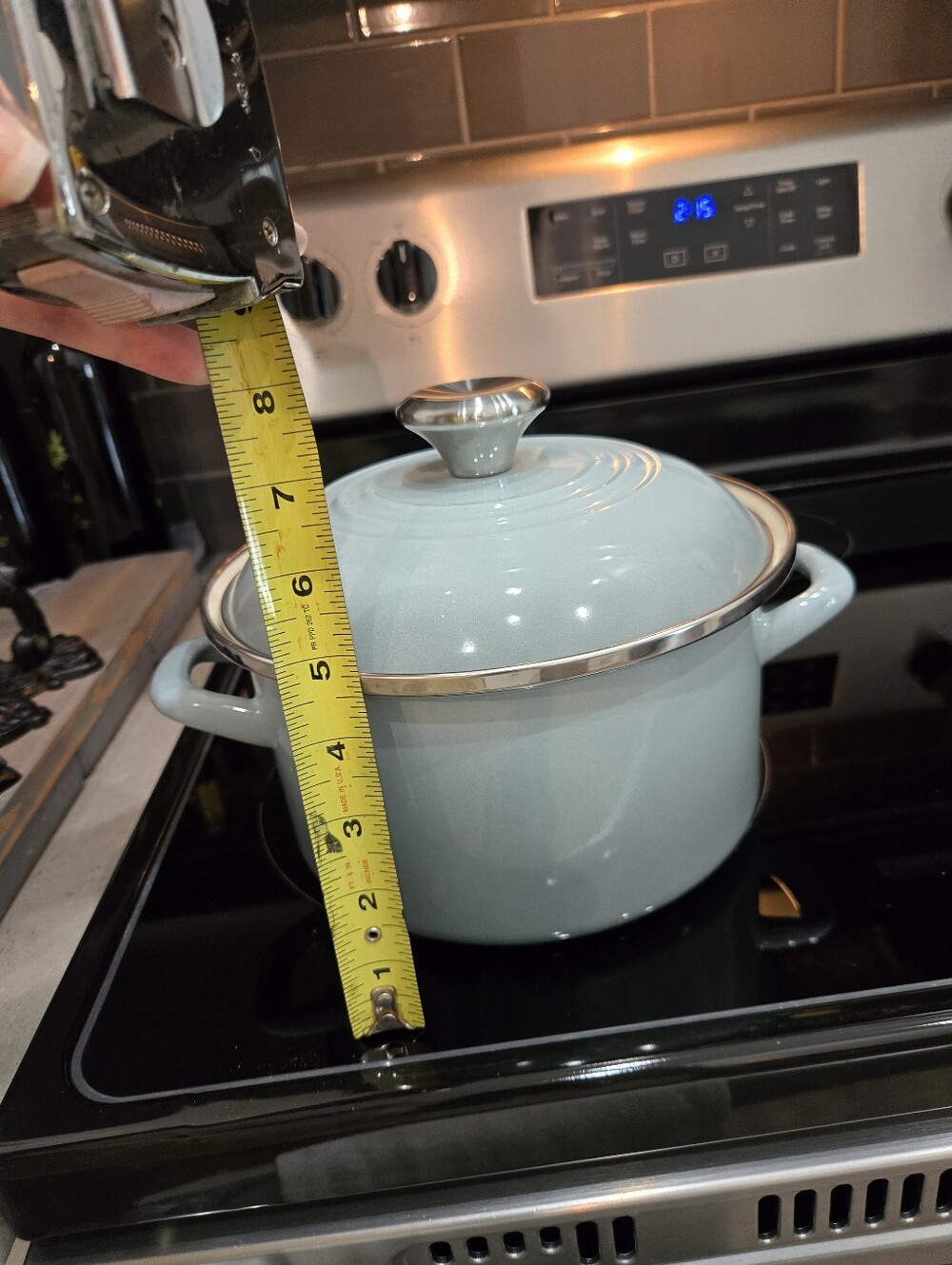 Le Creuset Enamel Cassorel/ Sea Salt with Lid (NWOT) - Picture 9 of 10